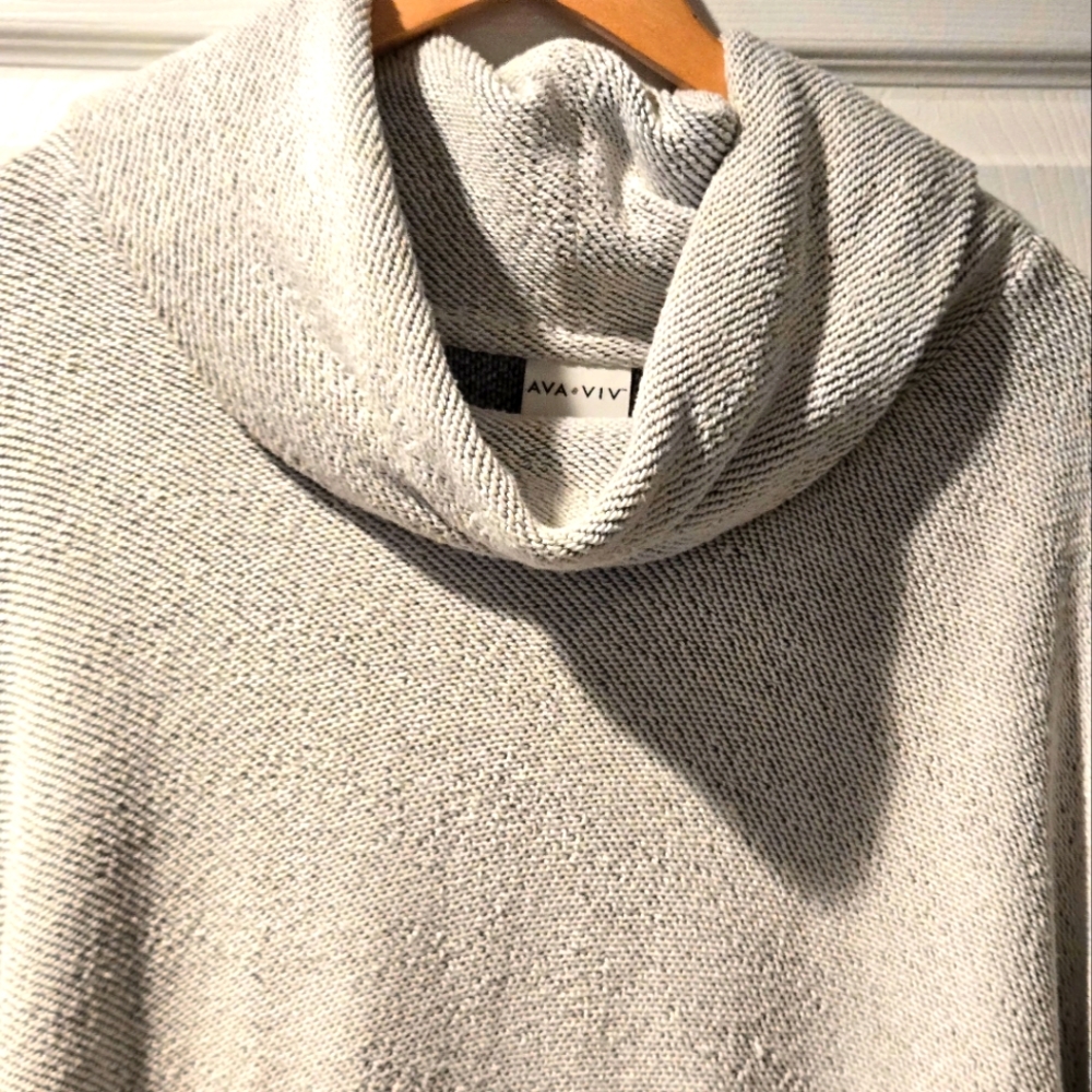 Ava&Viv Big Scoop Neck Sweater White color Casaual Wear